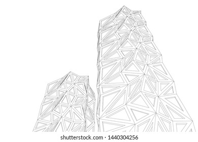 architecture geometric background 3d vector illustration