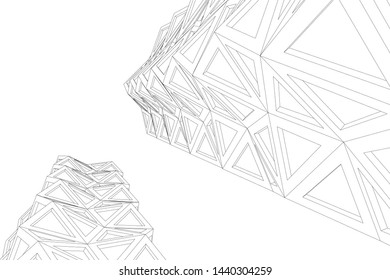 architecture geometric background 3d vector illustration