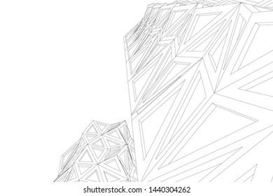 architecture geometric background 3d vector illustration