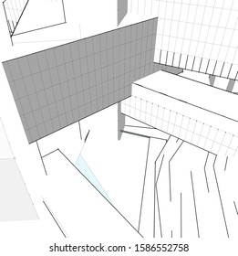 architecture geometric background 3d vector illustration