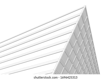 fondo geométrico de la arquitectura, 3d abstracto