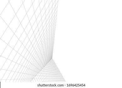 fondo geométrico de la arquitectura, 3d abstracto