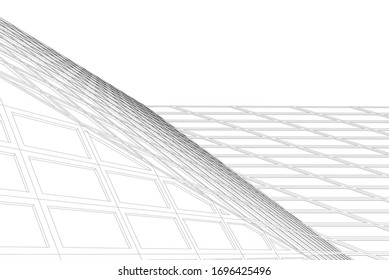 architecture geometric background, abstract 3d
