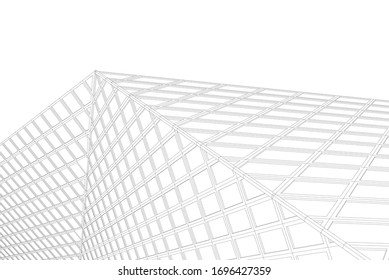 architecture geometric background, abstract 3d