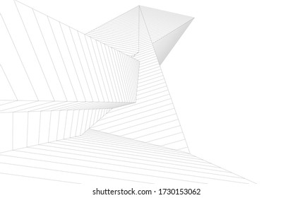 architecture geometric background, abstract 3d