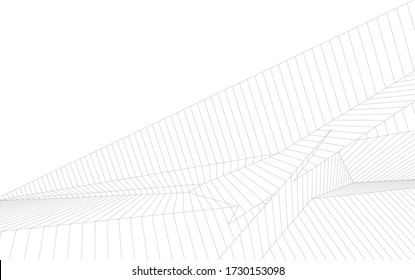architecture geometric background, abstract 3d