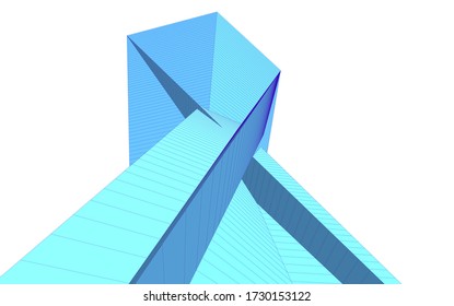 architecture geometric background, abstract 3d