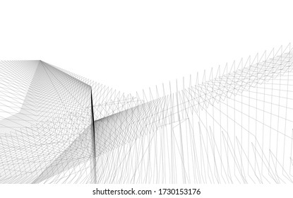 architecture geometric background, abstract 3d