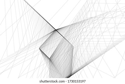 architecture geometric background, abstract 3d