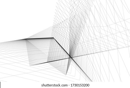 architecture geometric background, abstract 3d