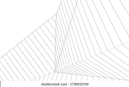 fondo geométrico de la arquitectura, 3d lineal abstracto