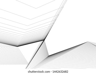 architecture geometric background, abstract lines 3d