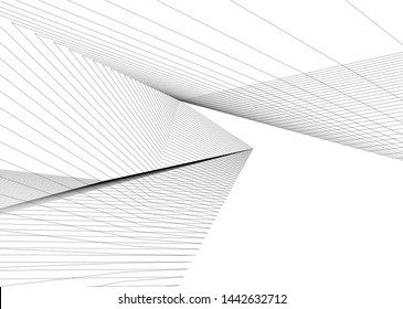 architecture geometric background, abstract lines 3d