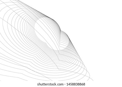 architecture geometric background, abstract lines 3d