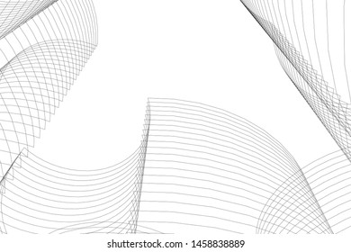 architecture geometric background, abstract lines 3d