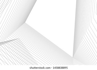 architecture geometric background, abstract lines 3d