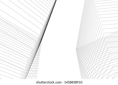 architecture geometric background, abstract lines 3d