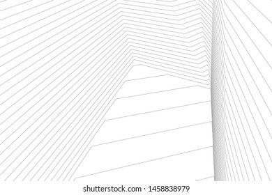 architecture geometric background, abstract lines 3d