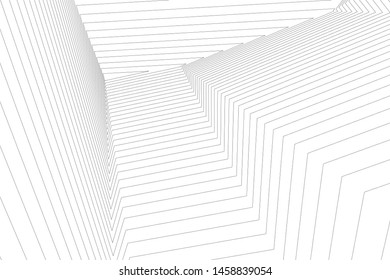 architecture geometric background, abstract lines 3d