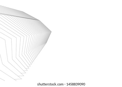 architecture geometric background, abstract lines 3d