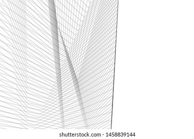 architecture geometric background, abstract lines 3d
