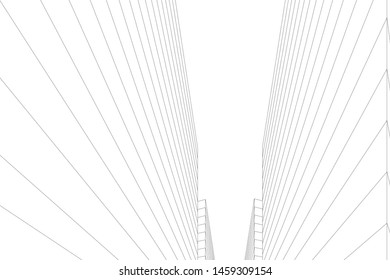 architecture geometric background, abstract lines 3d