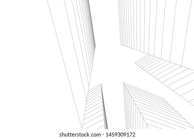 architecture geometric background, abstract lines 3d
