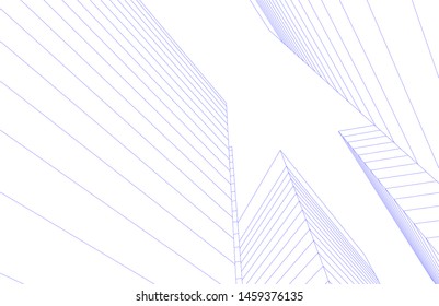 architecture geometric background, abstract lines 3d