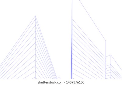 architecture geometric background, abstract lines 3d