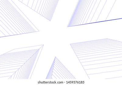 architecture geometric background, abstract lines 3d