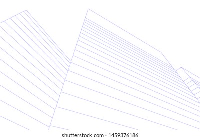 architecture geometric background, abstract lines 3d