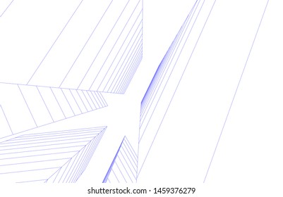 architecture geometric background, abstract lines 3d