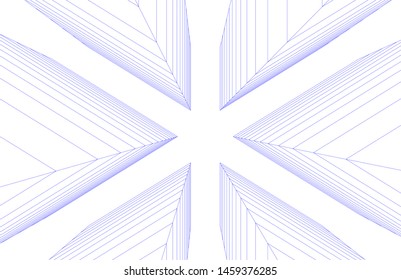 architecture geometric background, abstract lines 3d