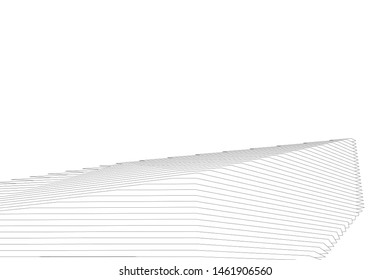 architecture geometric background, abstract lines 3d