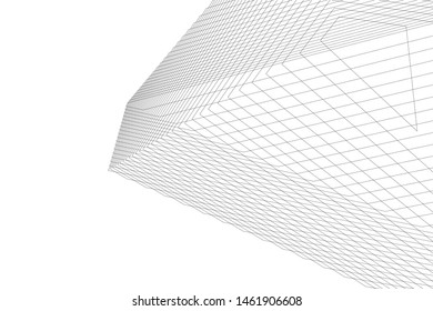 architecture geometric background, abstract lines 3d