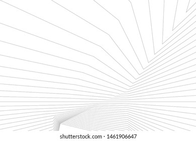 architecture geometric background, abstract lines 3d