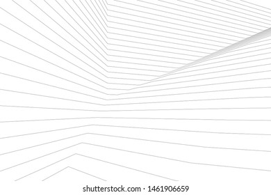 architecture geometric background, abstract lines 3d