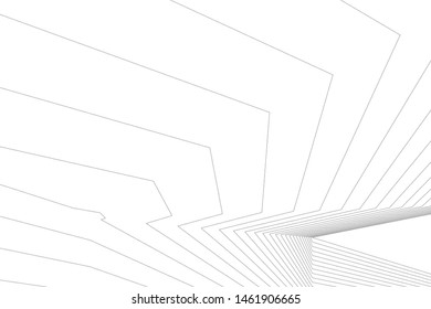 architecture geometric background, abstract lines 3d