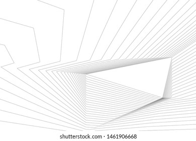 architecture geometric background, abstract lines 3d