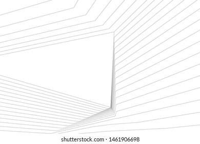 architecture geometric background, abstract lines 3d