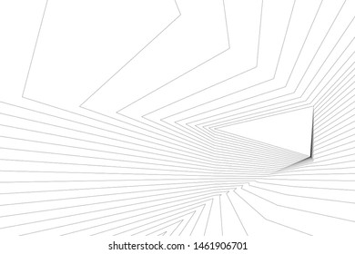 architecture geometric background, abstract lines 3d