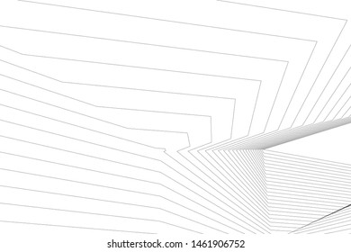 architecture geometric background, abstract lines 3d