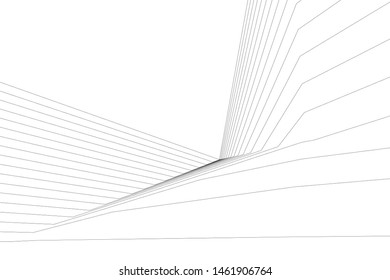 architecture geometric background, abstract lines 3d