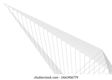 architecture geometric background, abstract lines 3d