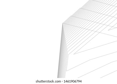 architecture geometric background, abstract lines 3d