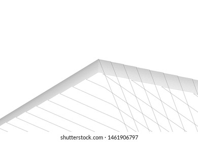architecture geometric background, abstract lines 3d