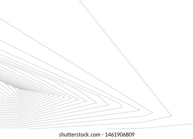 architecture geometric background, abstract lines 3d