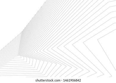architecture geometric background, abstract lines 3d