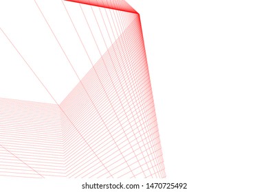 architecture geometric background, abstract lines 3d