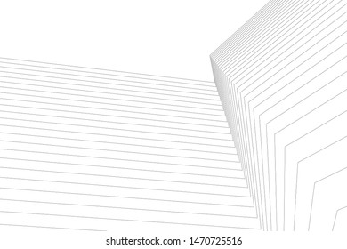 architecture geometric background, abstract lines 3d